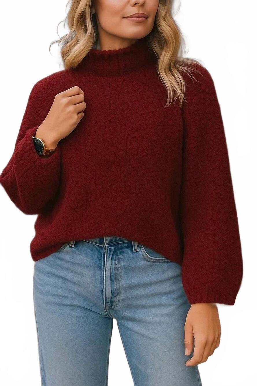 NEW T & C APPAREL polly popcorn sweater in burgundy